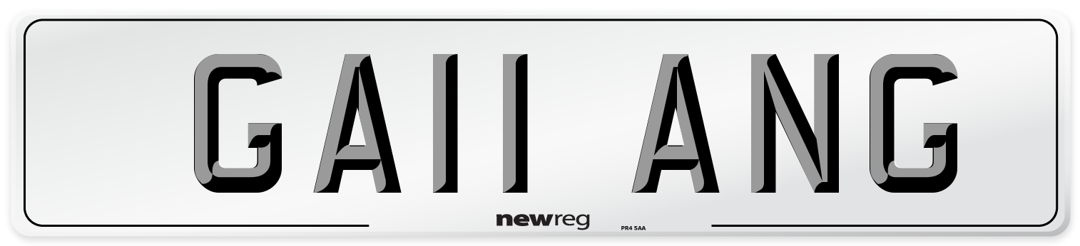 GA11 ANG Number Plate from New Reg
